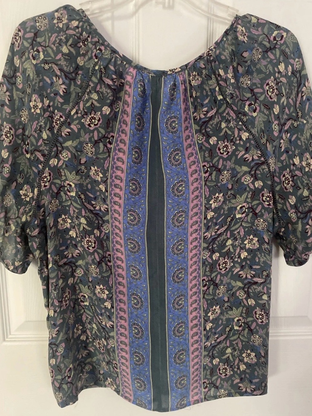 Lucky Brand Floral Paisley Button Detail Boho Top Blouse - XL - Picture 3 of 6